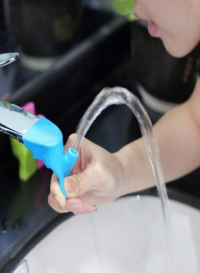 Woffely® 6 Pc's Flexible Silicone Faucet Extension||Tap Extender for wash Your face||Faucet Extender for Drink Water||Fauce for Kitchen & Bathroom [Multicolor] (Pack of 06) - Image 4